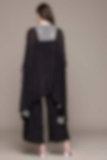 Black Viscose Chinon Kurta Set by Ritu Kumar at Pernia's Pop Up Shop