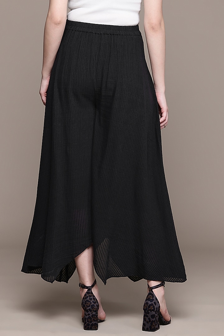 Black Cotton Viscose Pants by Ritu Kumar at Pernia's Pop Up Shop