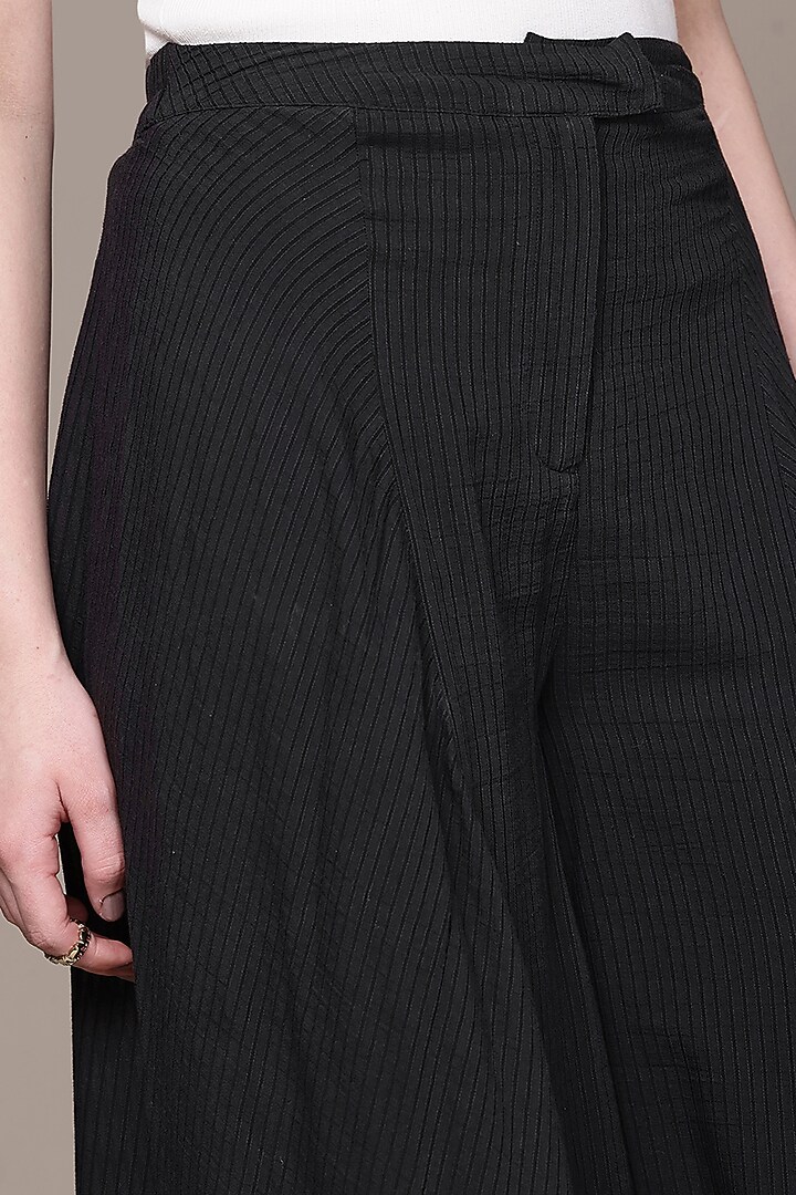 Black Cotton Viscose Pants by Ritu Kumar at Pernia's Pop Up Shop