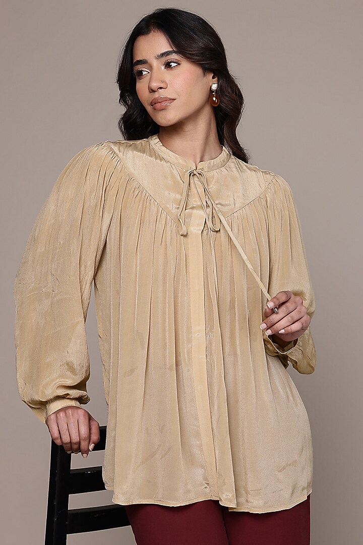 Peach Viscose Crepe Top by Ritu Kumar at Pernia's Pop Up Shop