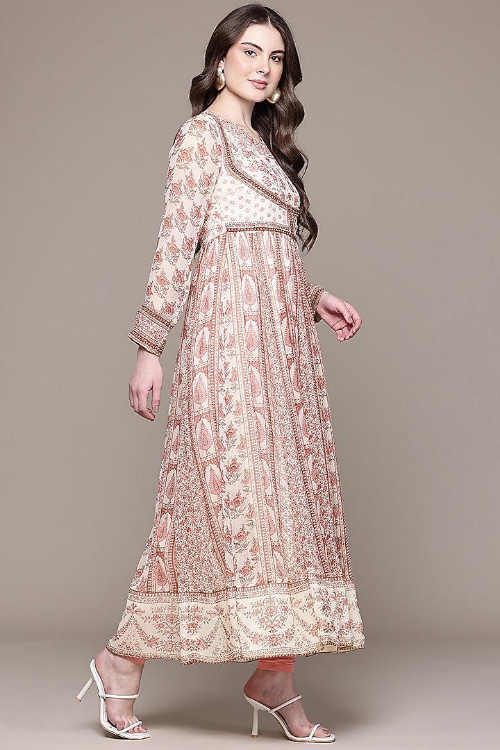 Pink Viscose Chiffon Floral Printed Kurta Set by Ritu Kumar at Pernia's Pop Up Shop