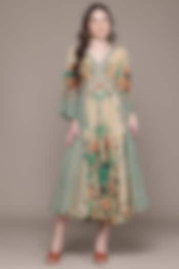 Green Viscose Crepe Maxi Summer Dress by Ritu Kumar at Pernia's Pop Up Shop