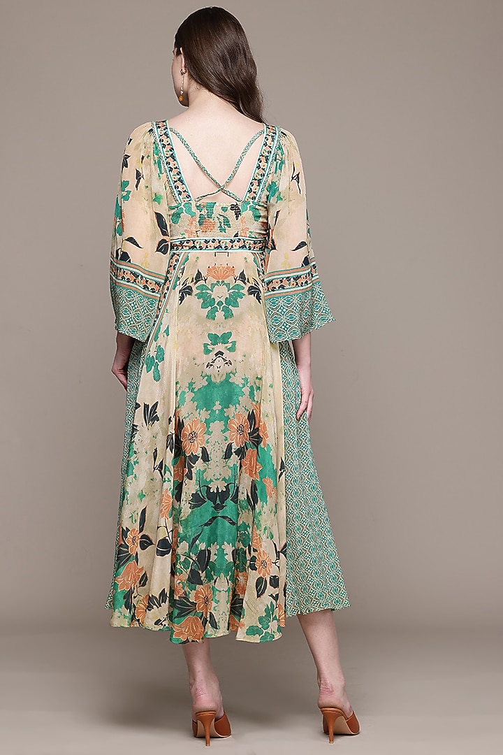 Green Viscose Crepe Maxi Summer Dress by Ritu Kumar at Pernia's Pop Up Shop