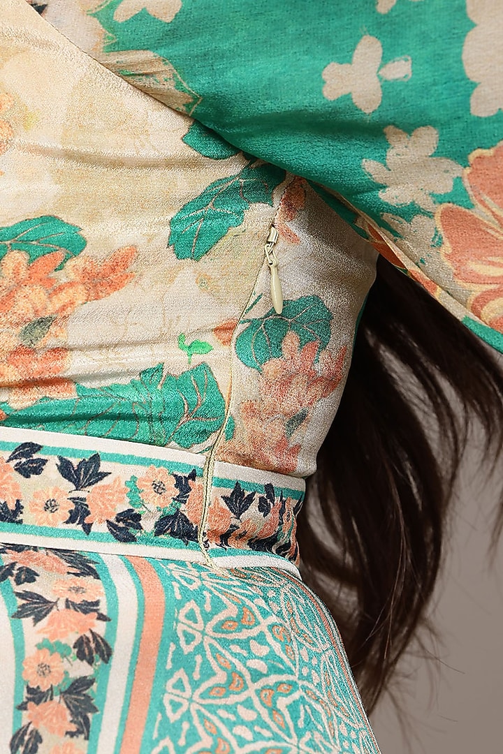 Green Viscose Crepe Maxi Summer Dress by Ritu Kumar at Pernia's Pop Up Shop
