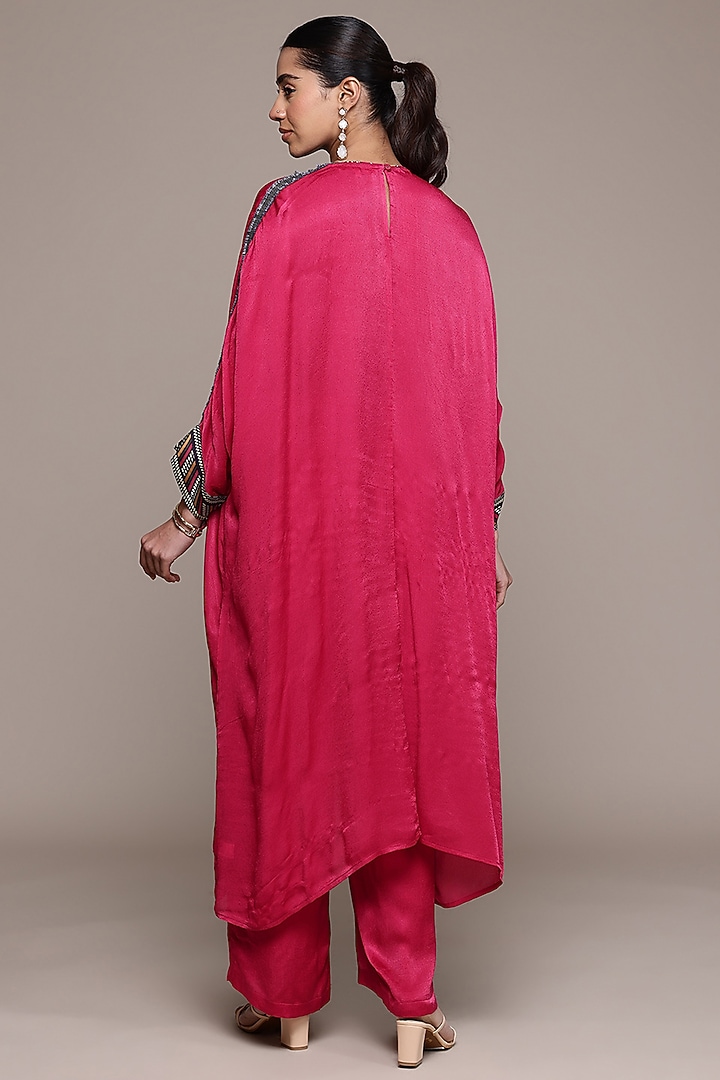 Red Modal Satin Kurta Set by Ritu Kumar at Pernia's Pop Up Shop