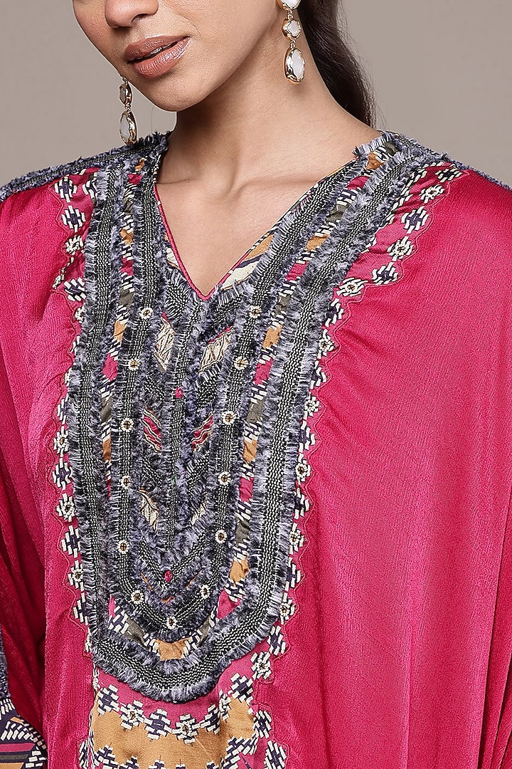 Red Modal Satin Kurta Set by Ritu Kumar at Pernia's Pop Up Shop
