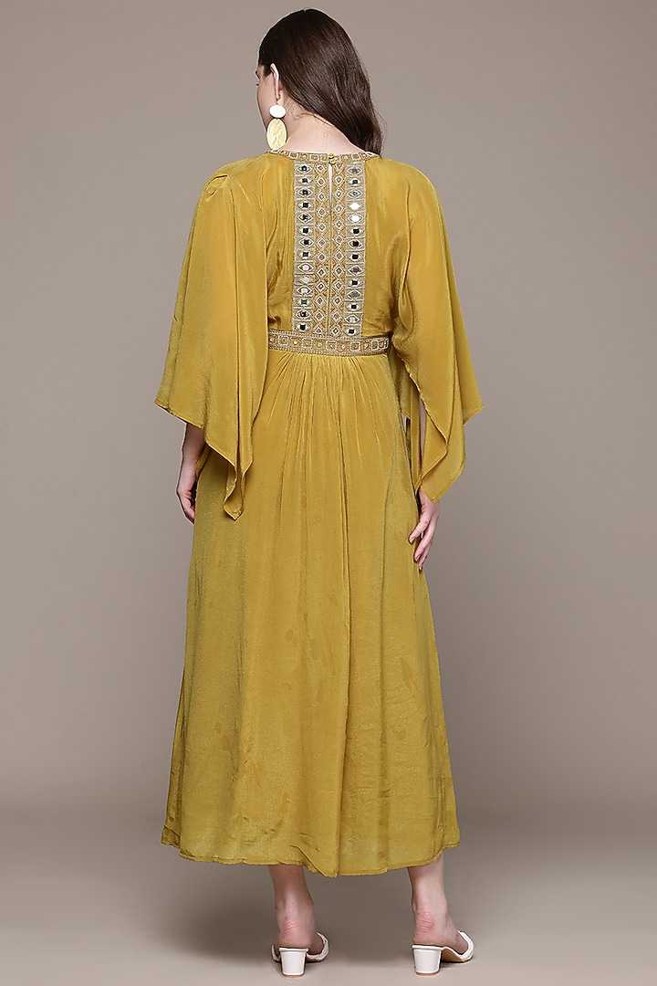 Yellow Murshidabad Silk Maxi Vacation Dress by Ritu Kumar at Pernia's Pop Up Shop