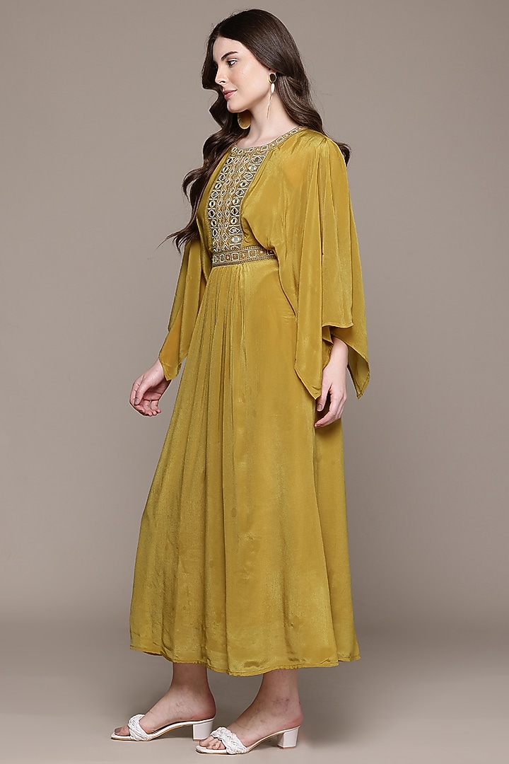 Yellow Murshidabad Silk Maxi Vacation Dress by Ritu Kumar at Pernia's Pop Up Shop