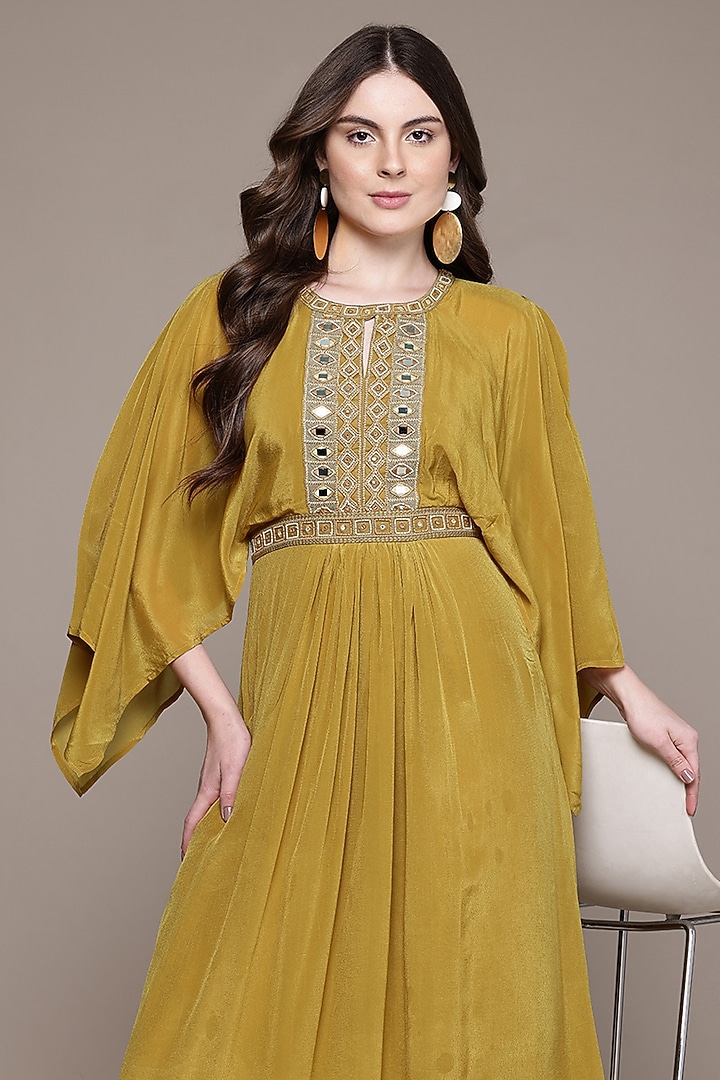 Yellow Murshidabad Silk Maxi Vacation Dress by Ritu Kumar at Pernia's Pop Up Shop