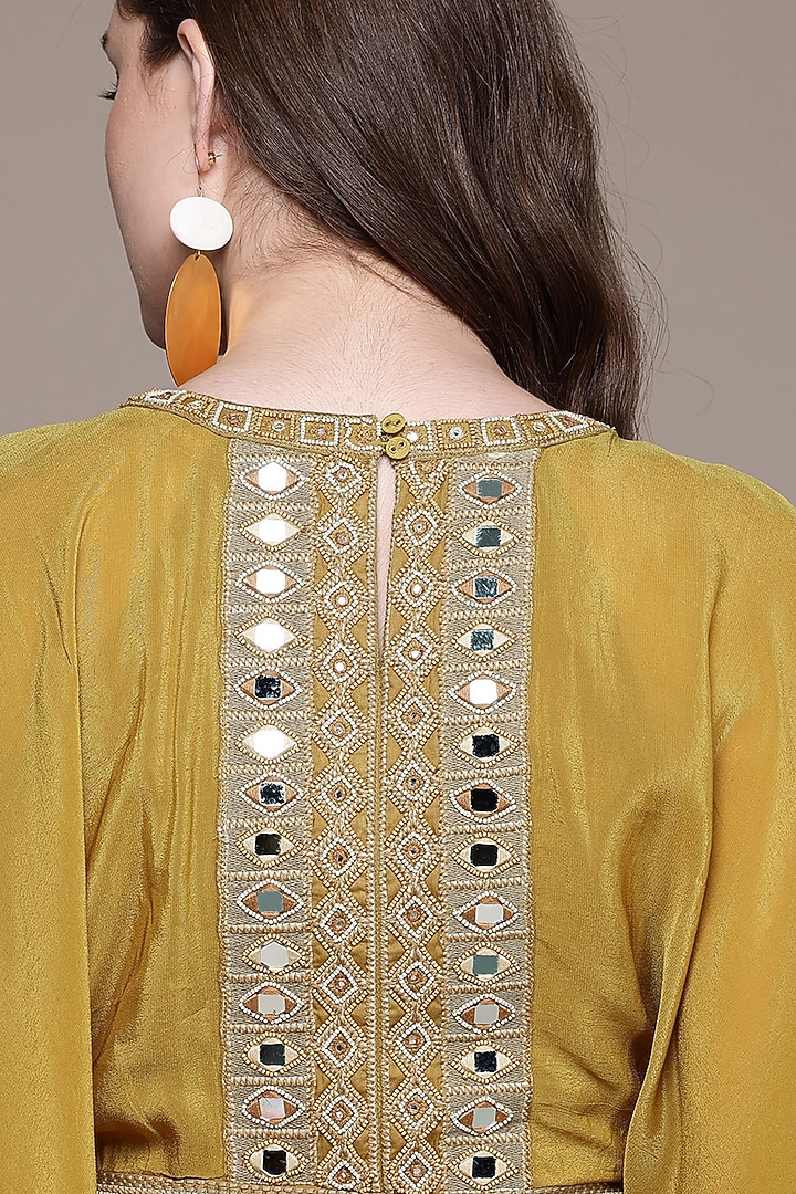 Yellow Murshidabad Silk Maxi Vacation Dress by Ritu Kumar at Pernia's Pop Up Shop