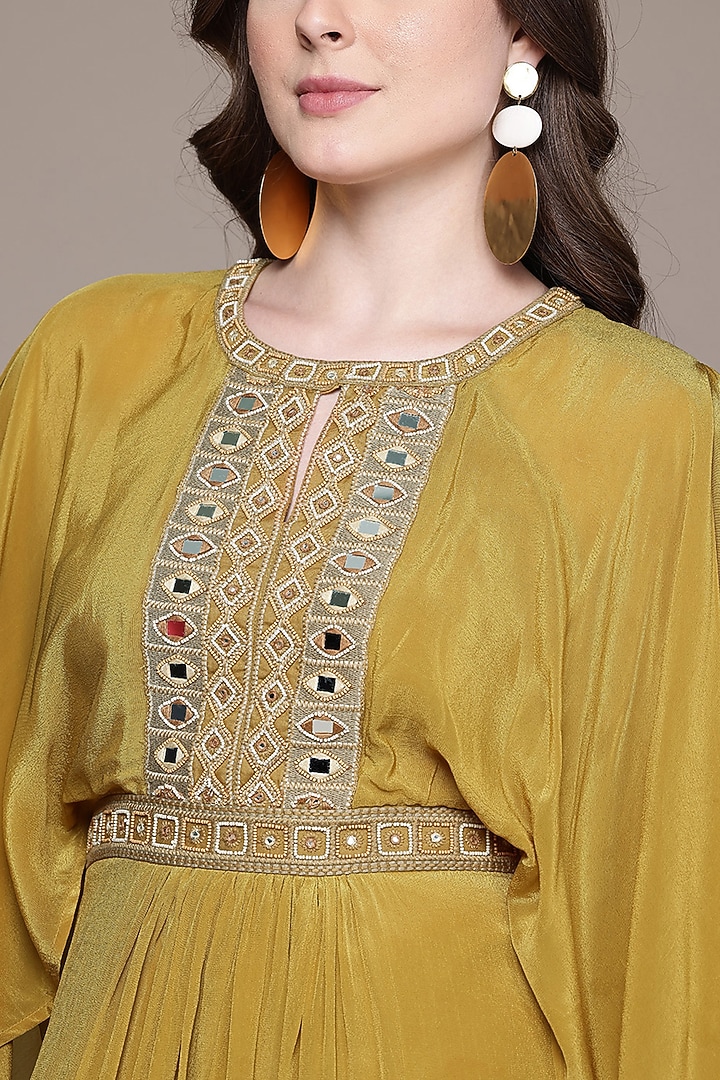 Yellow Murshidabad Silk Maxi Vacation Dress by Ritu Kumar at Pernia's Pop Up Shop