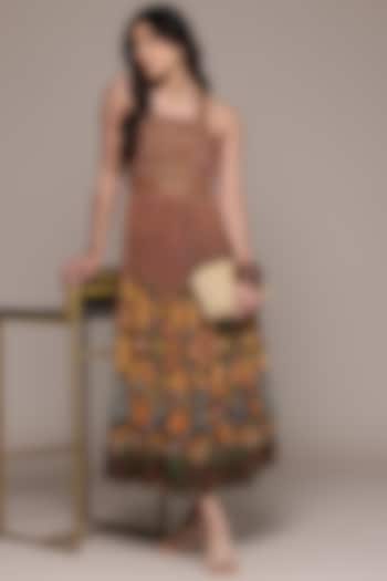 Green Viscose Chinon Ezraiah Maxi Summer Dress by Ritu Kumar at Pernia's Pop Up Shop