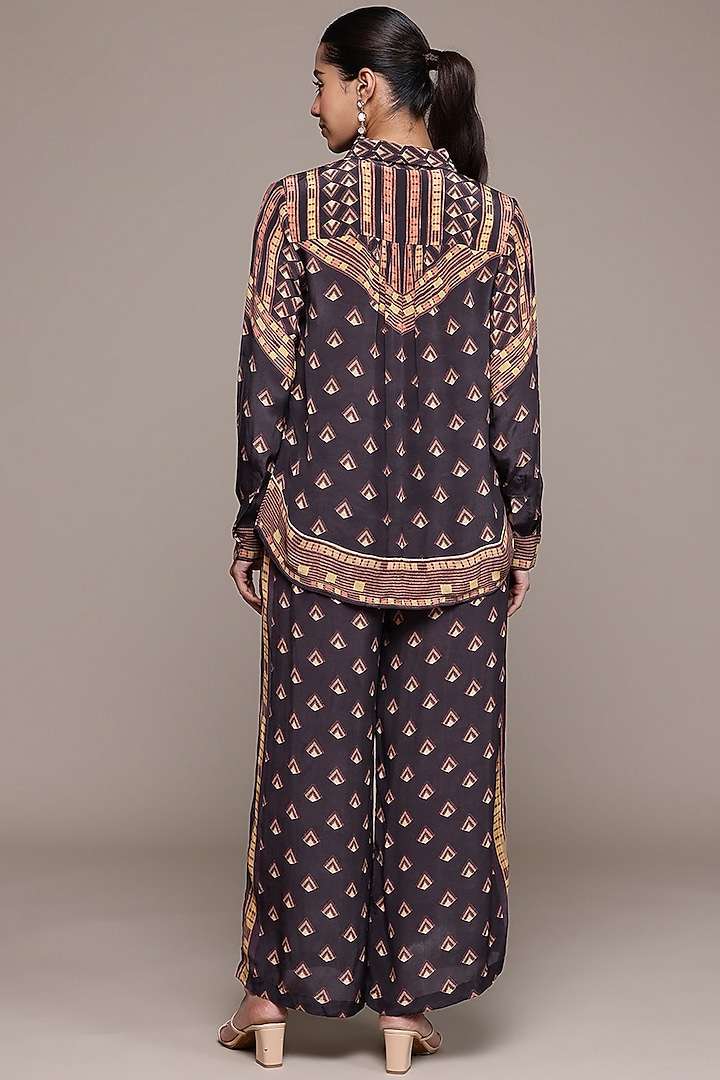 Brown Viscose Crepe Co-Ord Set by Ritu Kumar at Pernia's Pop Up Shop