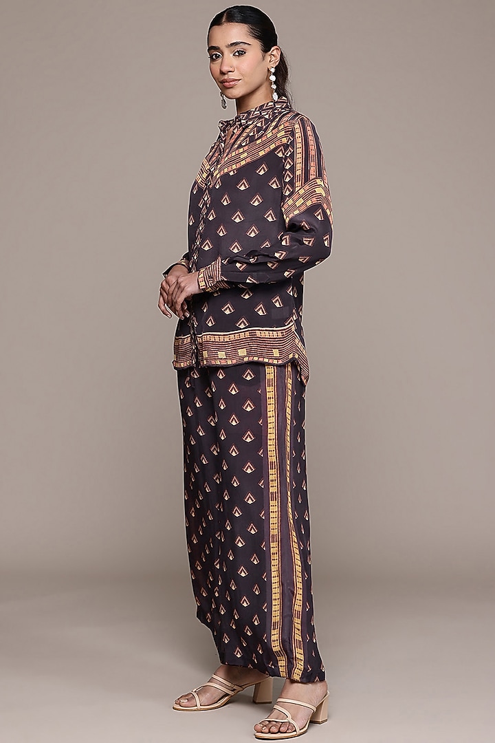 Brown Viscose Crepe Co-Ord Set by Ritu Kumar at Pernia's Pop Up Shop