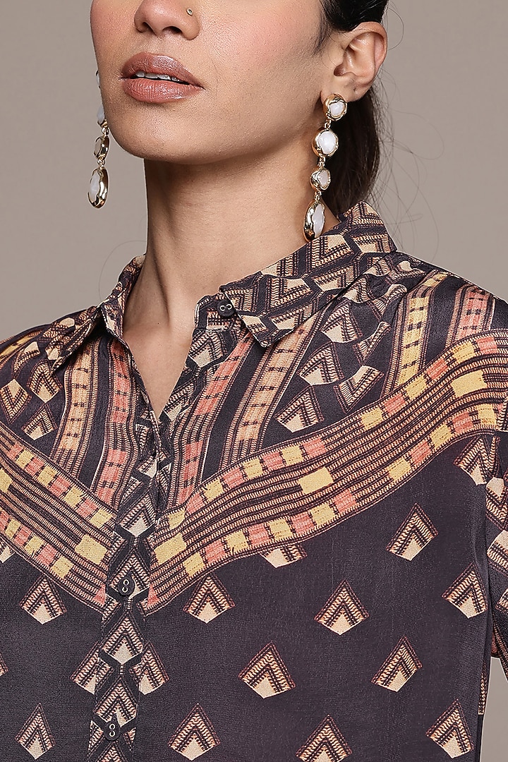 Brown Viscose Crepe Co-Ord Set by Ritu Kumar at Pernia's Pop Up Shop