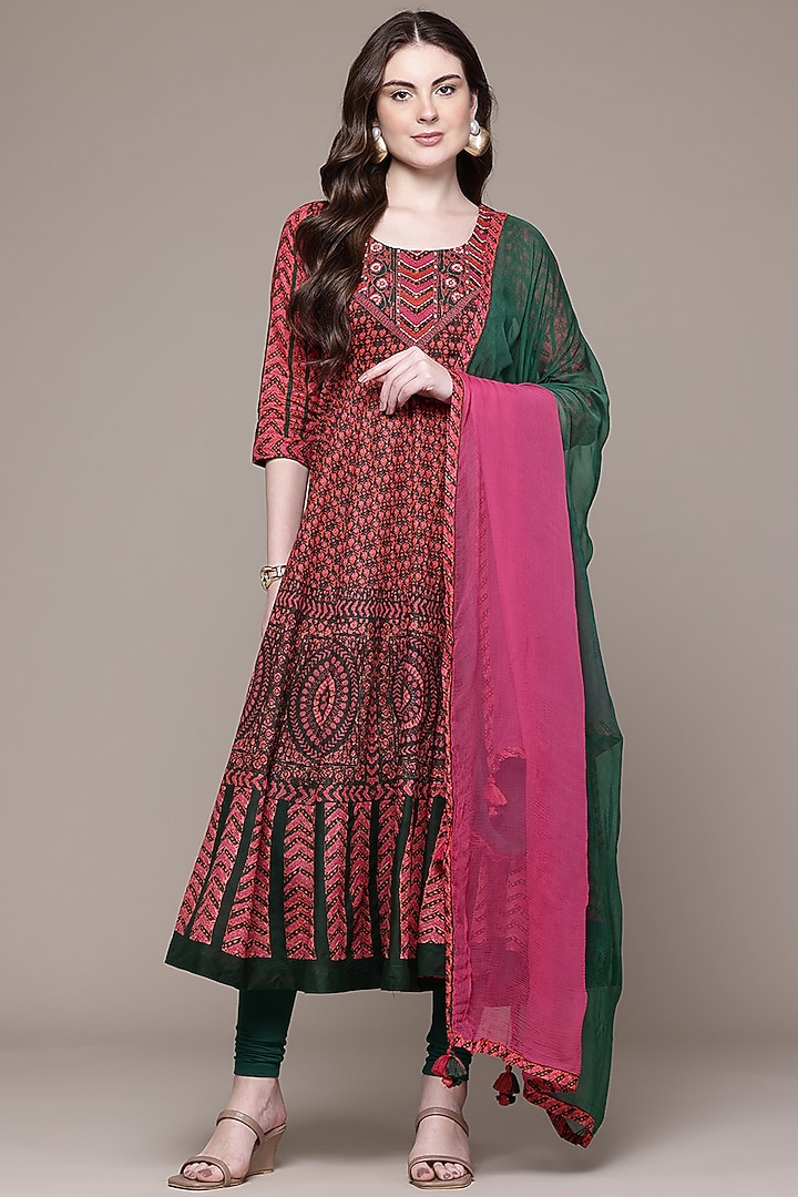 Green Cotton Voile Kurta Set by Ritu Kumar at Pernia's Pop Up Shop