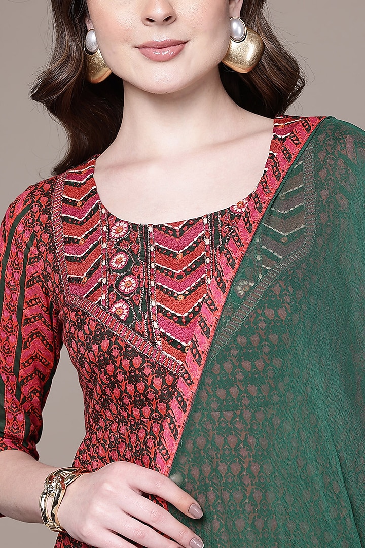 Green Cotton Voile Kurta Set by Ritu Kumar at Pernia's Pop Up Shop