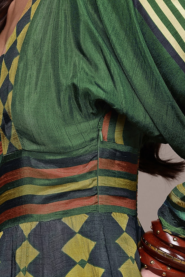 Green Viscose Klim Maxi Summer Dress by Ritu Kumar at Pernia's Pop Up Shop