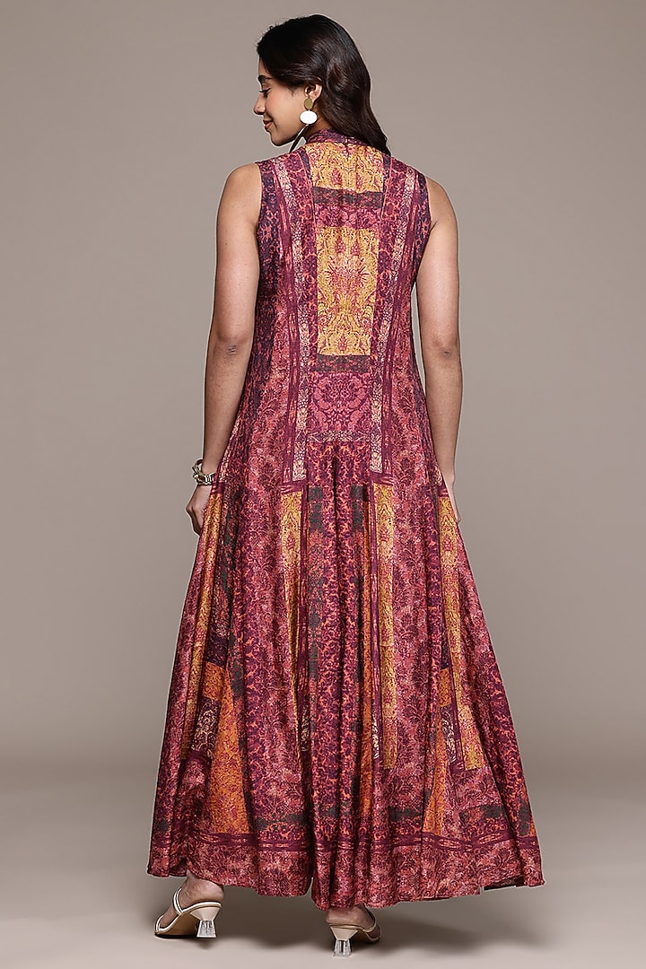 Wine Vintage Crepe Rajas Jumpsuit by Ritu Kumar at Pernia's Pop Up Shop