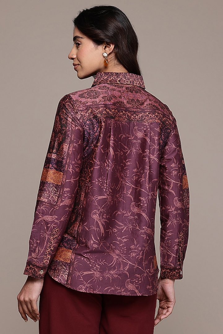 Wine Chanderi Shirt by Ritu Kumar at Pernia's Pop Up Shop
