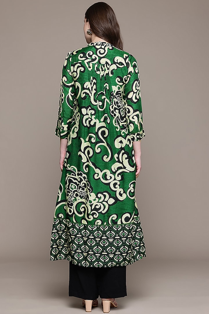 Green Viscose Bamberg Kurta by Ritu Kumar at Pernia's Pop Up Shop