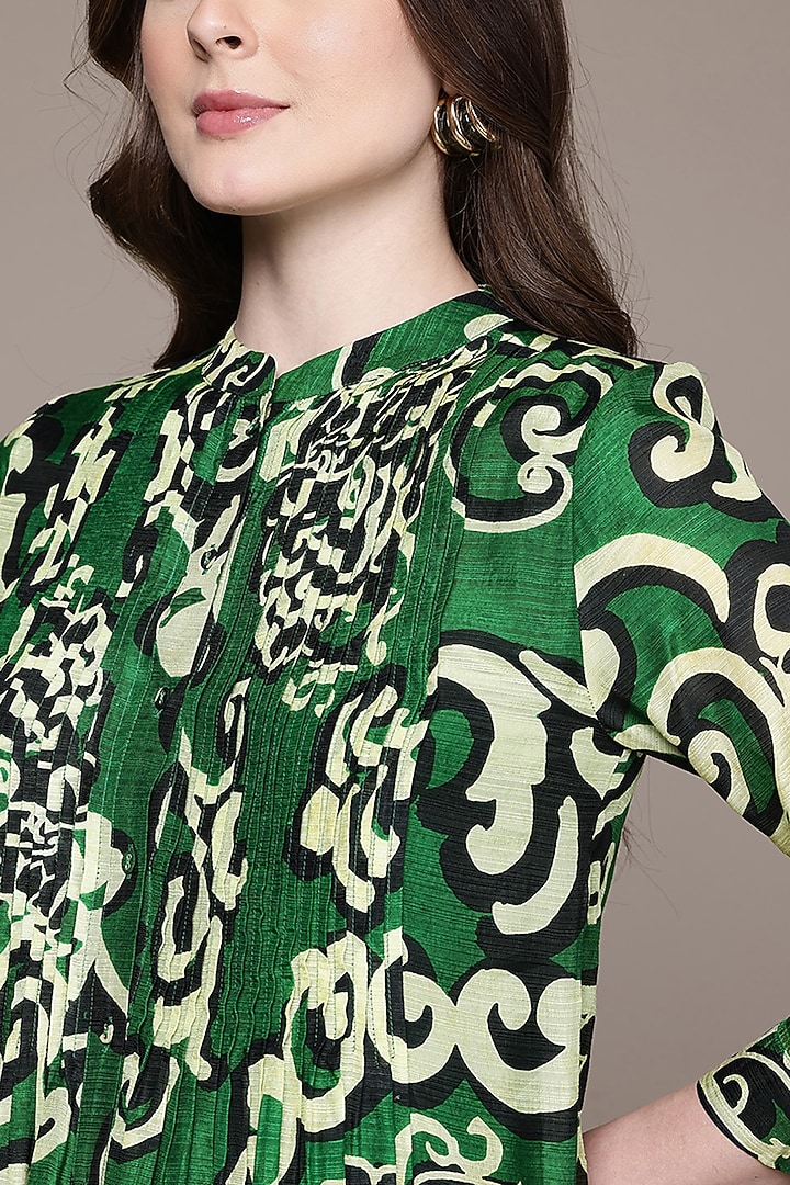 Green Viscose Bamberg Kurta by Ritu Kumar at Pernia's Pop Up Shop