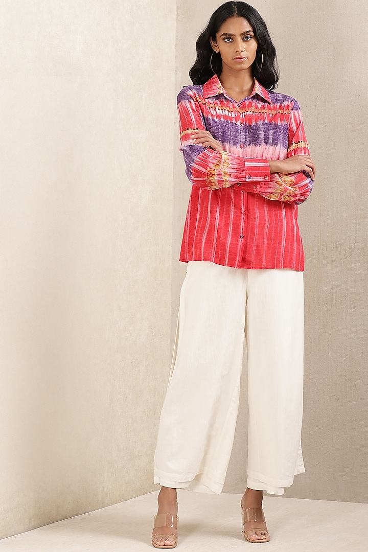 Fuchsia Tie-Dyed Shirt by Ritu Kumar