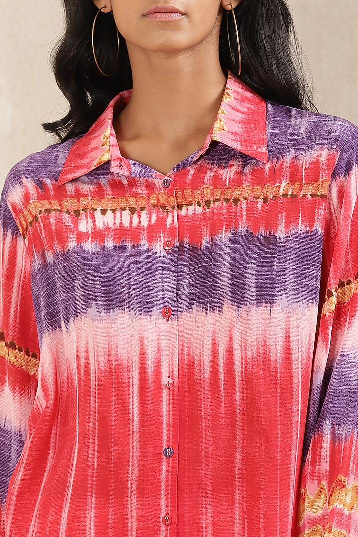 Fuchsia Tie-Dyed Shirt by Ritu Kumar at Pernia's Pop Up Shop