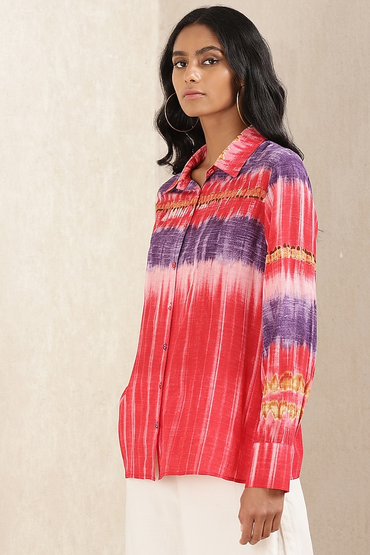 Fuchsia Tie-Dyed Shirt by Ritu Kumar at Pernia's Pop Up Shop