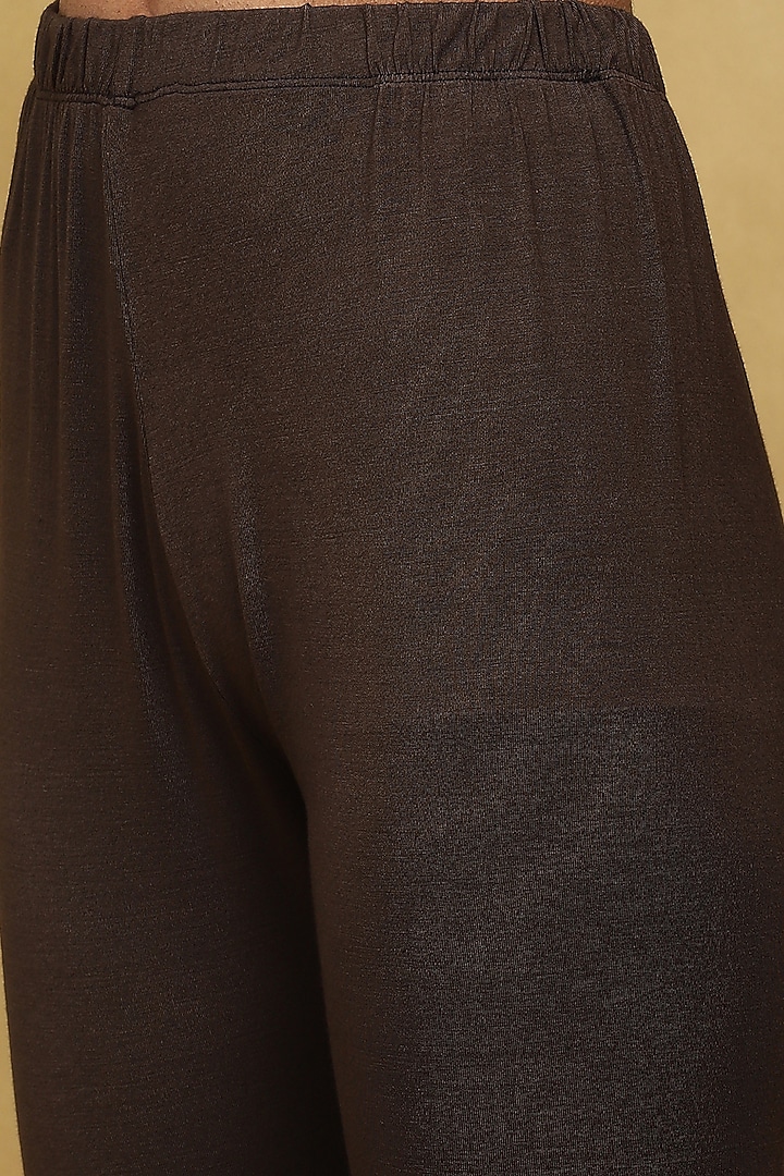 Brown Viscose Chiffon Digital Printed Kurta Set by Ritu Kumar at Pernia's Pop Up Shop