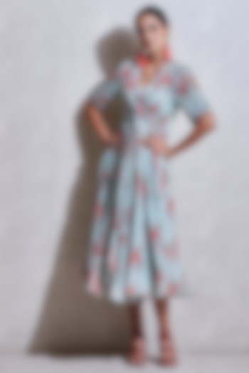 Pista Green Floral Printed Kurta With Tie-Up by Ritu Kumar at Pernia's Pop Up Shop