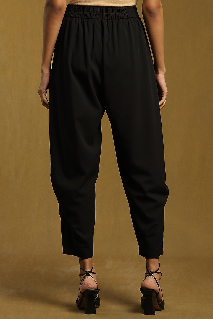 Black Polyester & Rayon Dhoti Pants by Ritu Kumar at Pernia's Pop Up Shop