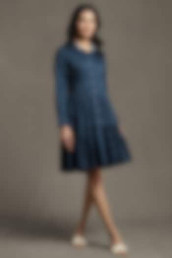 Blue Cotton Summer Shirt Dress by Ritu Kumar at Pernia's Pop Up Shop