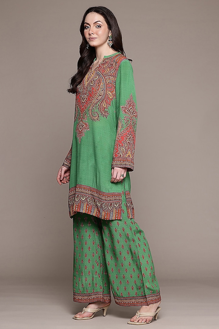 Green Viscose Kurta Set by Ritu Kumar at Pernia's Pop Up Shop
