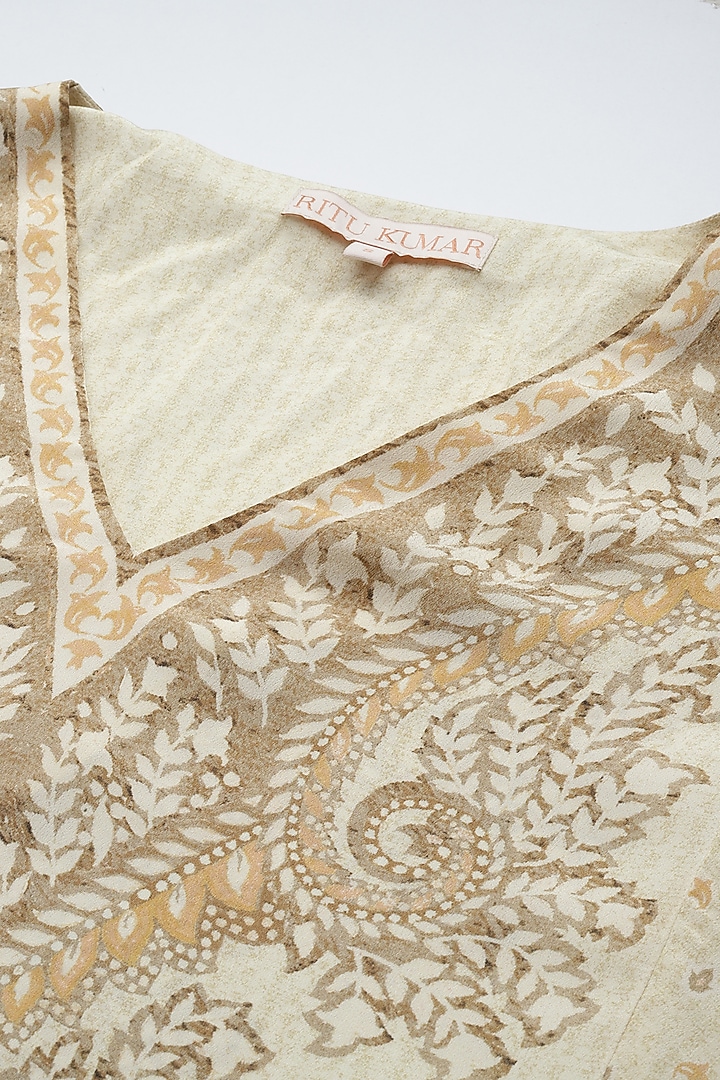 Beige Viscose Kurta Set by Ritu Kumar at Pernia's Pop Up Shop