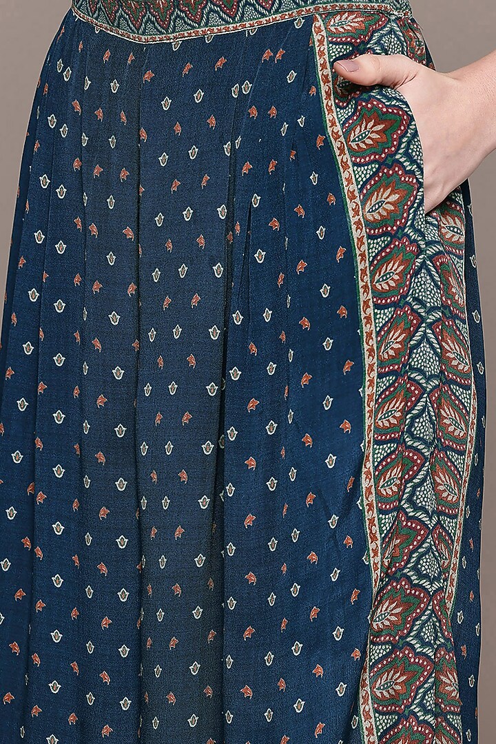 Blue Viscose Kaftan Set by Ritu Kumar at Pernia's Pop Up Shop