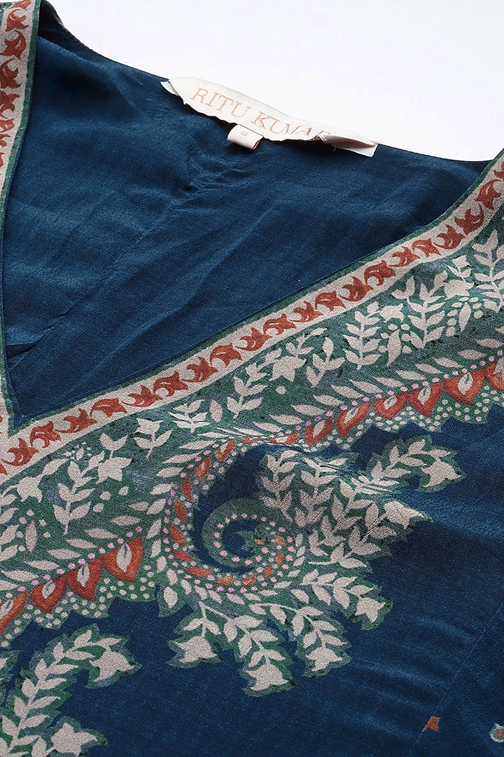 Blue Viscose Kaftan Set by Ritu Kumar at Pernia's Pop Up Shop