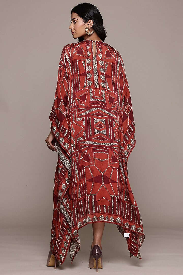 Red Viscose Maxi Summer Dress by Ritu Kumar at Pernia's Pop Up Shop