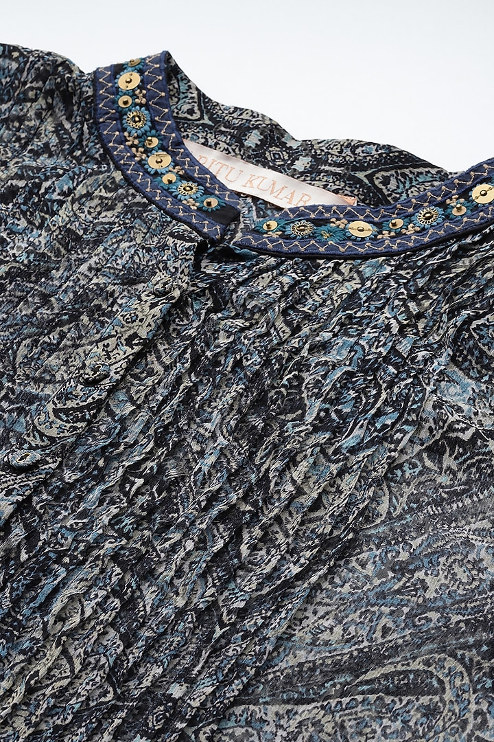Black Viscose Kurta by Ritu Kumar at Pernia's Pop Up Shop