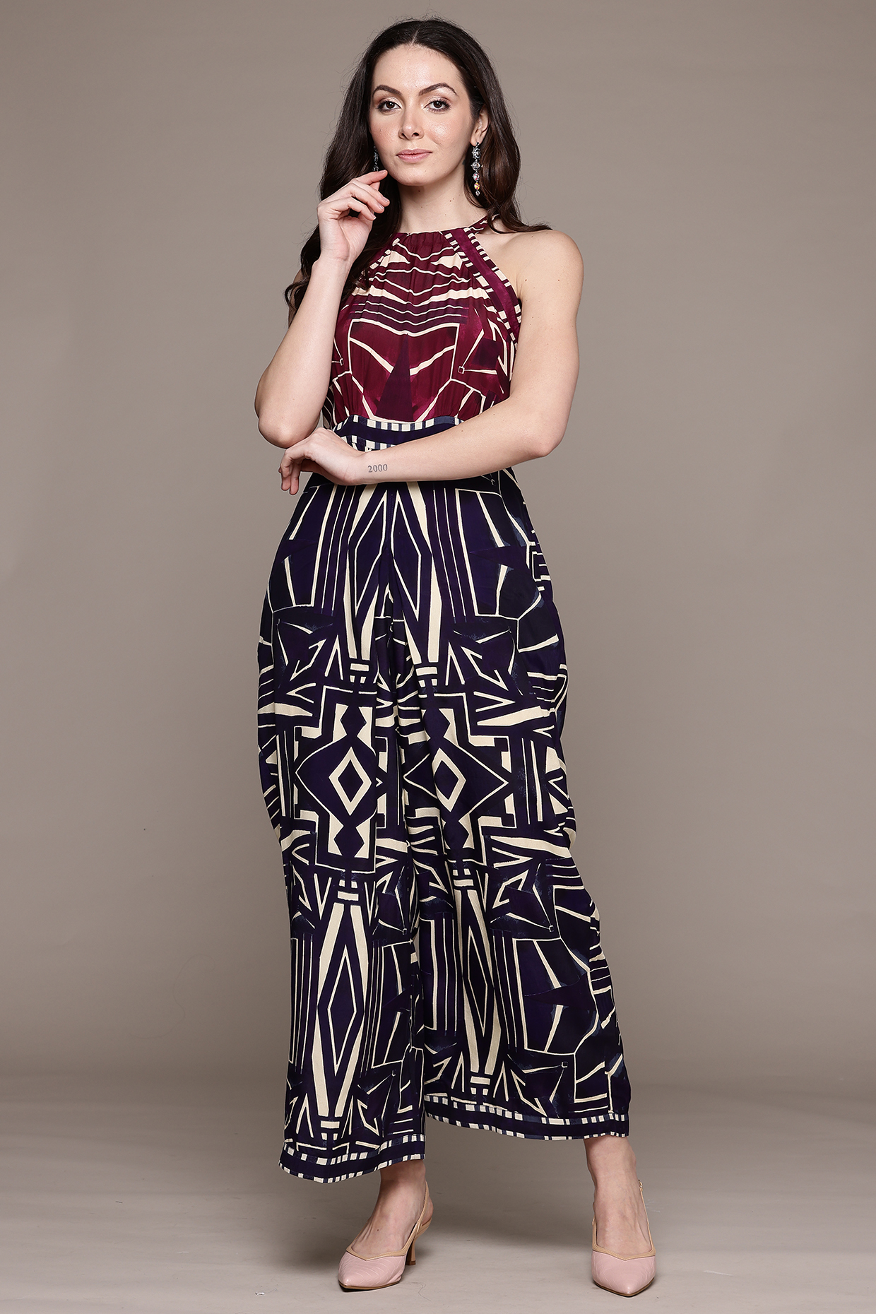 Blue Viscose Jumpsuit by Ritu Kumar at Pernia's Pop Up Shop