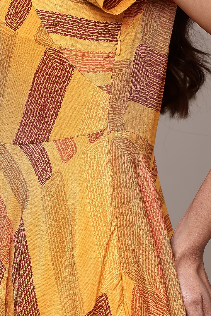 Rust Viscose Printed Maxi Summer Dress by Ritu Kumar at Pernia's Pop Up Shop