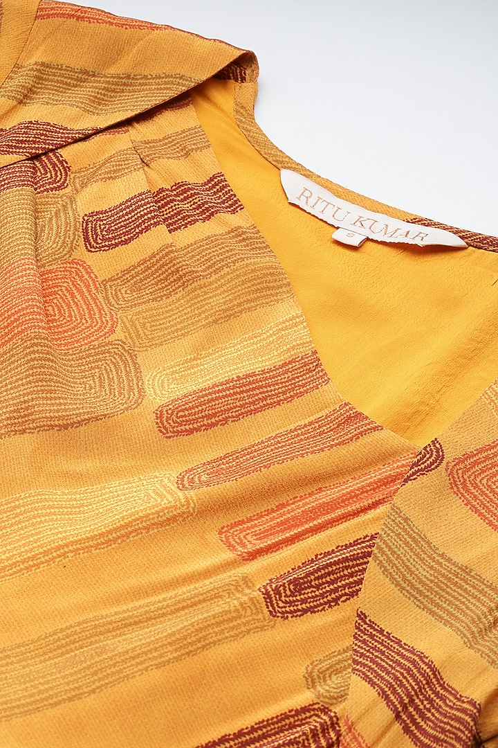 Rust Viscose Printed Maxi Summer Dress by Ritu Kumar at Pernia's Pop Up Shop