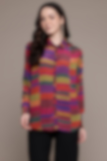 Pink Viscose Printed Shirt by Ritu Kumar at Pernia's Pop Up Shop