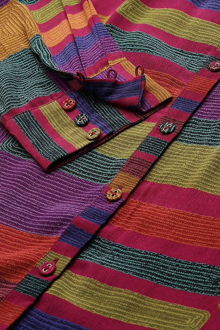 Pink Viscose Printed Shirt by Ritu Kumar at Pernia's Pop Up Shop