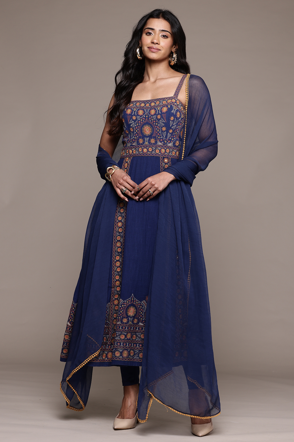 Blue Cotton Kurta Set by Ritu Kumar at Pernia's Pop Up Shop