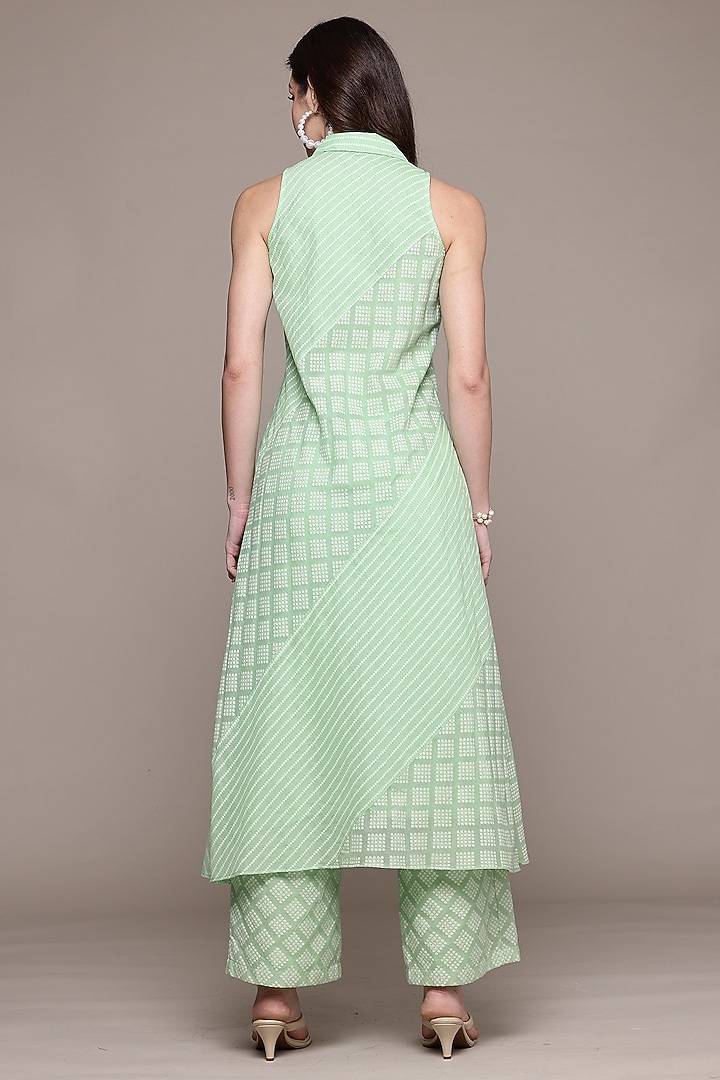 Green Cotton Kurta Set by Ritu Kumar at Pernia's Pop Up Shop