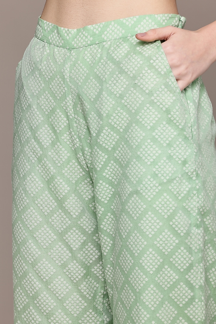 Green Cotton Kurta Set by Ritu Kumar at Pernia's Pop Up Shop