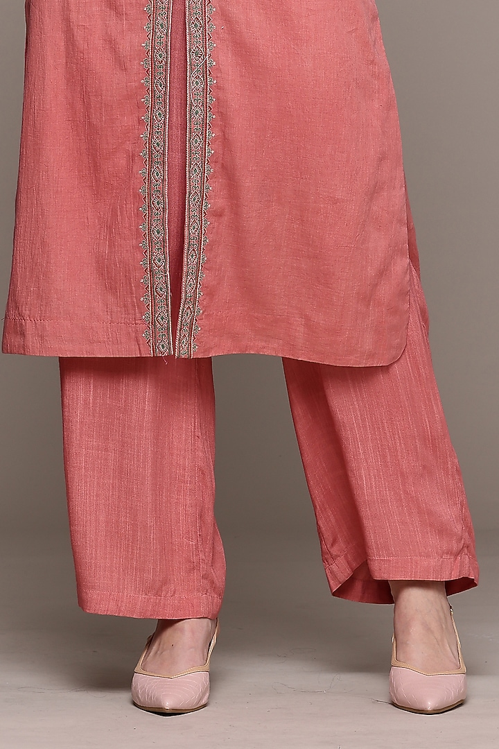 Peach Cotton Kurta Set by Ritu Kumar at Pernia's Pop Up Shop