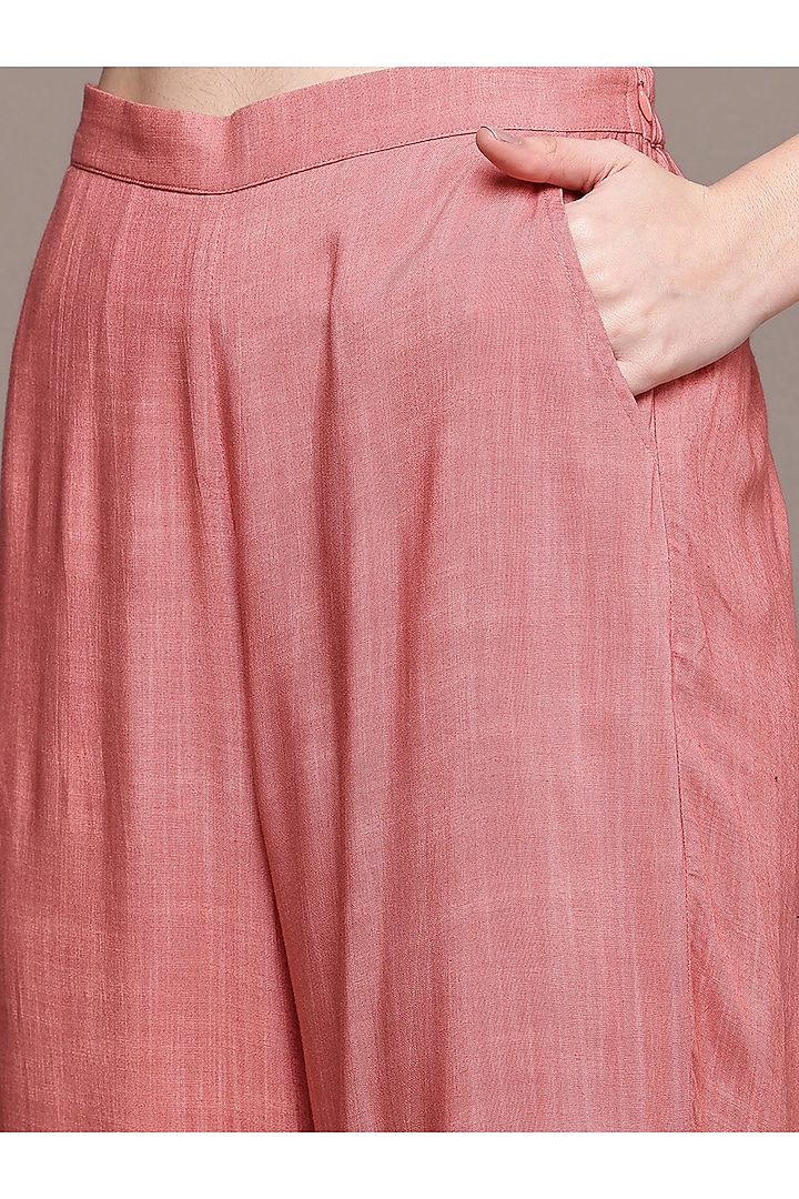 Peach Cotton Kurta Set by Ritu Kumar at Pernia's Pop Up Shop