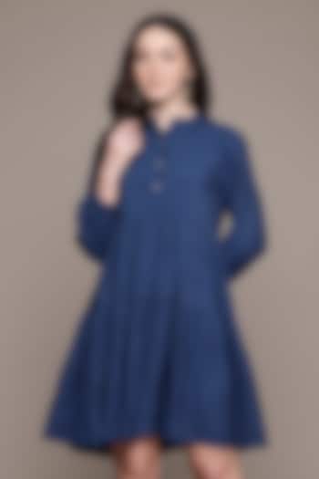 Blue Viscose Summer Dress by Ritu Kumar at Pernia's Pop Up Shop